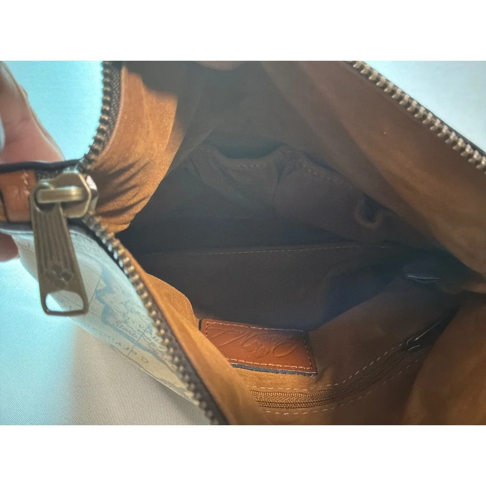 Patricia Nash Signature Map Leather Foldover Wristlet Clutch Wallet Brown Europe